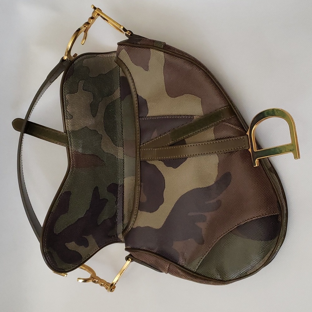 Y2K Rare Dior Camouflage Saddlebag - Picture 10 of 16